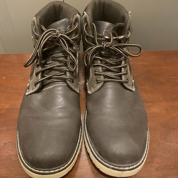 Highland Creek Men\'s Brown Faux Leather Denver Hiking Boots Shoes Size 9 EUC main image 6